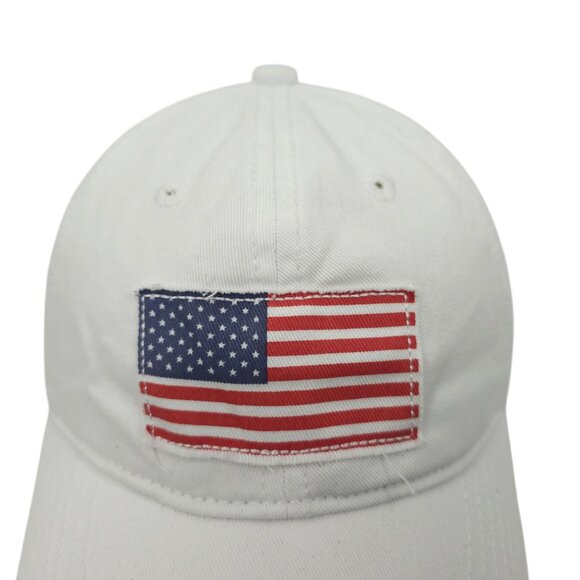 USA Flag Patch Distressed Tuck Strap Adjustable Cap Trucker Baseball Hat Icing - Picture 7 of 13